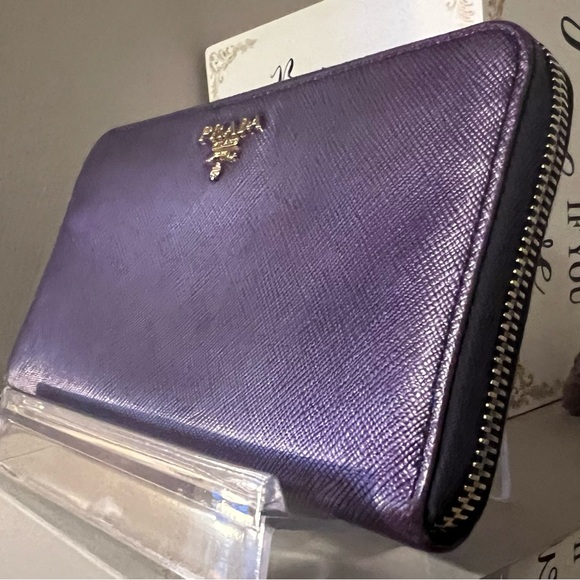 EUC Prada Saffiano Leather Wallet - Purple - Picture 2 of 11
